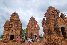 Tourists visit Po Klong Garai tower in Ninh Thuan province's Phan Rang-Thap Cham city (Photo: VNA)