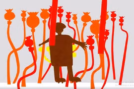 Autistic children display paintings online