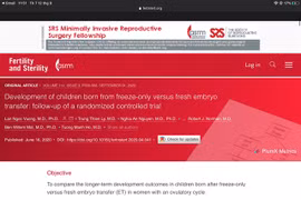 International journal publishes Vietnamese IVF research