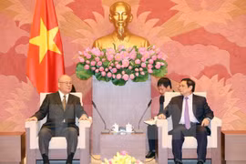 Party official receives Japanese guest 
