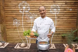 Cuisine space and balloon to promote Fireworks Festival