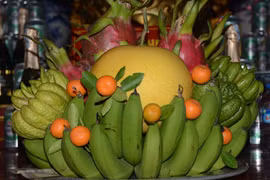 Five-fruit tray at traditional Lunar New Year 