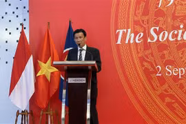 Vietnamese Ambassador to Indonesia Ta Van Thong speaks at the event (Photo: VNA)