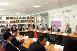 At the roundtable on cooperation in the automobile industry in Germany (Photo: VNA)