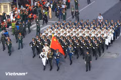 Foreign military contingents march in Vietnam’s National Day celebration