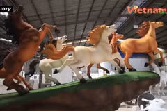 Horse mascots roll out for Lunar New Year celebrations