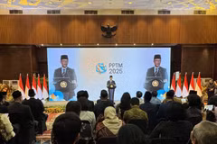 Sugiono at his first-ever annual address as foreign minister. (Photo: VNA)