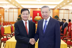 Vietnamese Party chief meets top Lao leader in Hanoi