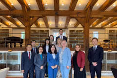 Vietnamese Deputy Minister of Foreign Affairs Le Thi Thu Hang (third from left) and State Secretary for Trade and Investments at the Danish Ministry of Foreign Affairs Lina Gandløse Hansen (third from right). (Photo: Vietnamese Ministry of Foreign Affairs)