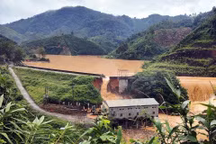 Bac Khe 1 hydropower dam collapses due to heavy rainfall. (Photo: VNA)