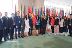 The Vietnamese delegation participating in the ITLOS judge voting session. (Photo: VNA)