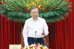 Party General Secretary To Lam speaks at the working session with the Party Committees of the Ministry of Foreign Affairs and relevant agencies on September 15 (Photo: VNA)