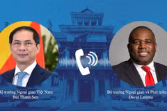 Deputy Prime Minister and Minister of Foreign Affairs Bui Thanh Son and the UK’s Secretary of State for Foreign, Commonwealth and Development Affairs David Lammy hold phone talks on December 20. (Photo: VNA)