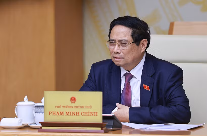 Prime Minister Pham Minh Chinh speaking at the meeting (Photo: VNA)