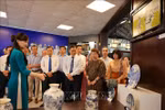 The exhibition of ceramic products and relevant images kicks off in Bat Trang pottery village in Hanoi on October 8. (Photo: VNA)