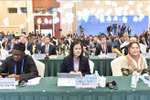 VNA Deputy General Director Nguyen Thi Su (centre) at the 6th World Media Summit (WMS). (Photo: VNA)