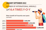 Vietnam welcomes 1.87 million foreign visitors in nine months