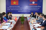 At the talks between General Director of the Vietnam News Agency (VNA) Vu Viet Trang and General Director of the Lao News Agency (KPL) Vannasin Simmavong. (Photo: VNA)
