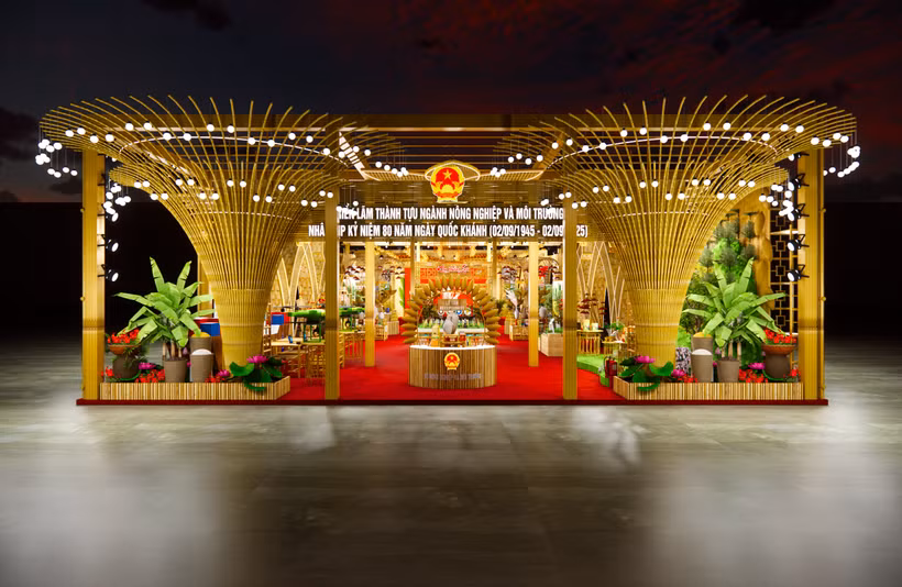 Rendering of the agriculture and environment exhibition at the exhibition on national achievements to celebrate the 80th National Day (Photo: VNA) 