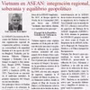 The article on Vietnam's role in ASEAN on Chilean newspaper SurAndino. (Screenshot: VNA)