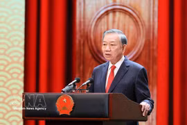 General Secretary of the Communist Party of Vietnam Central Committee and President To Lam delivers a speech at the ceremony marking the 81st anniversary of Vietnam's National Day (September 2, 1945–2026) at the Ho Guom Opera House in Hanoi on the evening of August 28, 2026. (Photo: VNA)