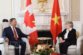 General Secretary of the Communist Party of Vietnam Central Committee and President To Lam meets with Governor General of Canada Louise Arbour at Rideau Hall in Ottawa on September 24 morning (local time). Photo: VNA