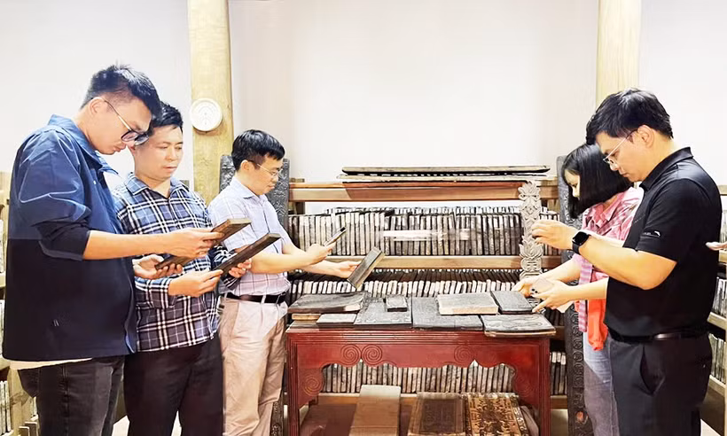 The woodblock archive at Bo Da Pagoda attracts visitors (Photo: baobacgiang.vn) 