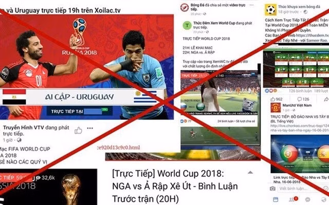 Numerous football piracy websites in Vietnam. (Photo: laodong.vn) 