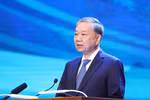 Party General Secretary To Lam speaks at the P4G Summit in Hanoi on April 16. (Photo: VNA)