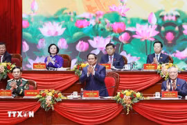 The Presidium of the first Congress of the Government Party Organisation for the 2025-2030 tenure. (Photo: VNA)