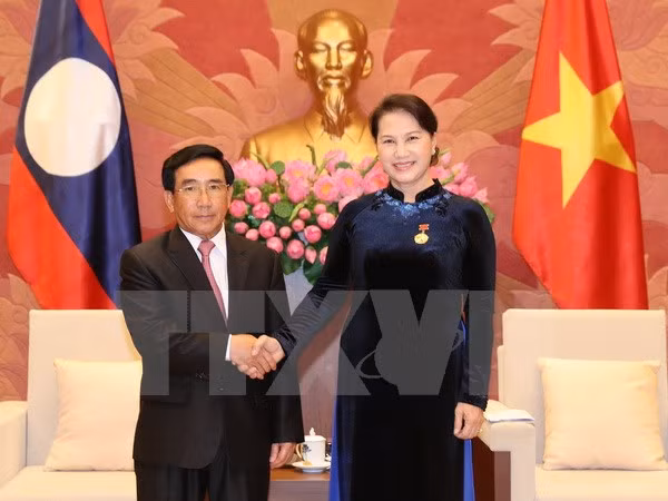 National Assembly Chairwoman meets Laos Vice President ảnh 1