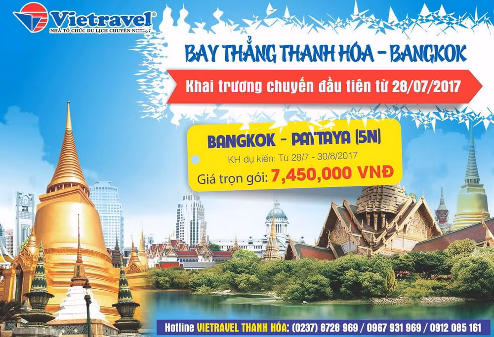 Vietravel launches Thanh Hoa-Bangkok air route ảnh 1 Vietravel launches Thanh Hoa-Bangkok air route ảnh 1