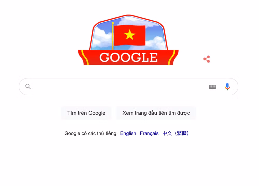 Google marks Vietnam's National Day with national flag doodle ảnh 1
