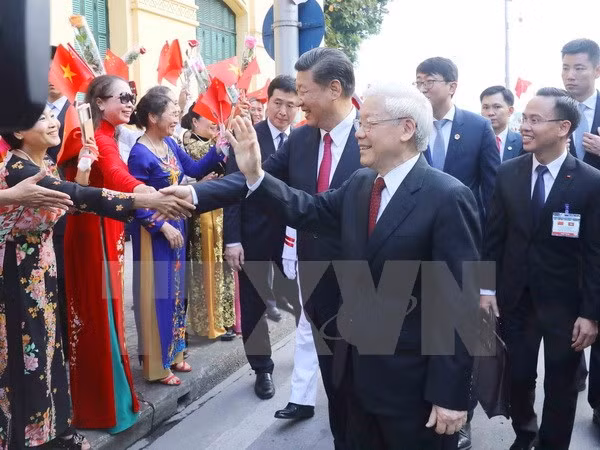 Party chiefs Nguyen Phu Trong, Xi Jinping hold talks ảnh 3 Party chiefs Nguyen Phu Trong, Xi Jinping hold talks ảnh 3