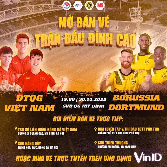 Tickets for Vietnam-Borussia Dortmund match now available online, offline ảnh 1 Tickets for Vietnam-Borussia Dortmund match now available online, offline ảnh 1
