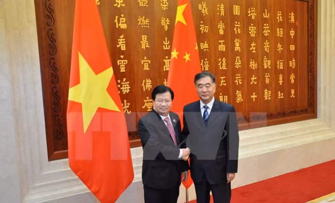 Deputy Prime Minister meets Chinese counterpart ảnh 1