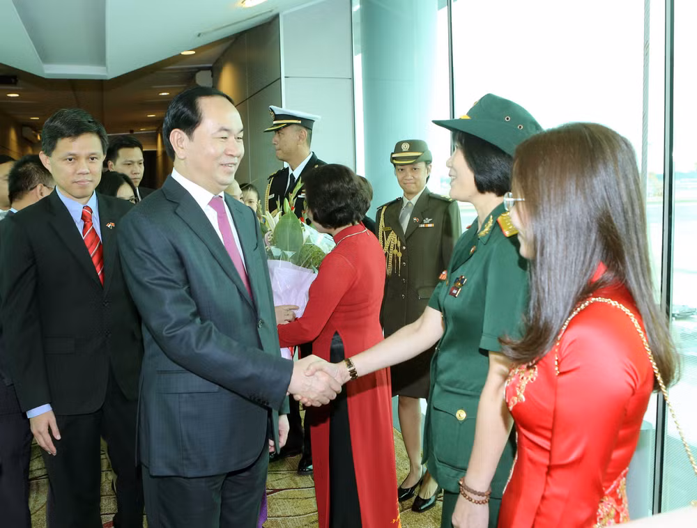 President arrives in Singapore to start State visit ảnh 1