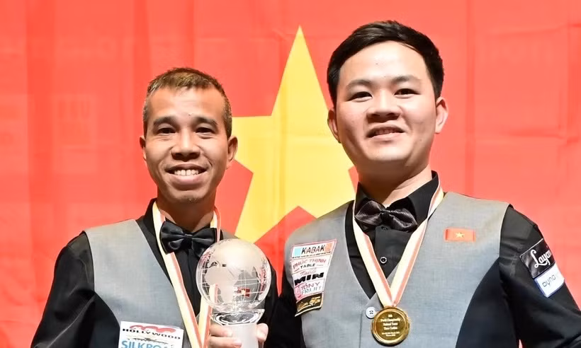 Vietnam makes history at world three-cushion team tournament ảnh 1