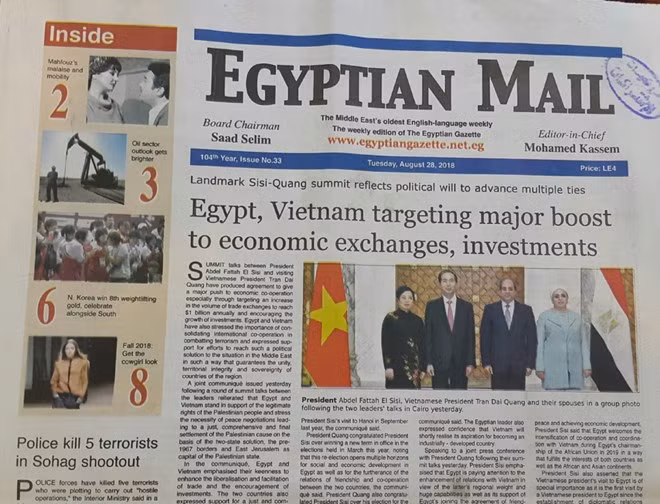 Egyptian media highlight Vietnamese President’s State visit ảnh 1 Egyptian media highlight Vietnamese President’s State visit ảnh 1