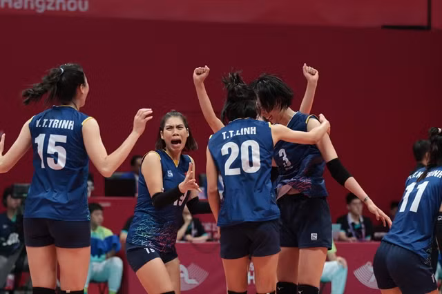 Vietnamese women’s volleyball team advances to quarter-finals of ASIAD 19 ảnh 1